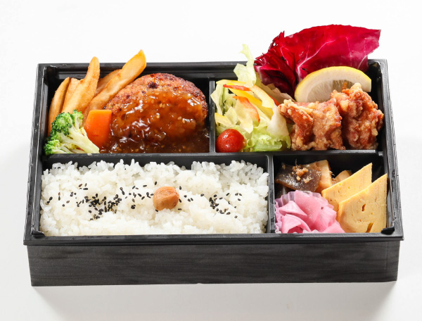 イイジマハンバーグとから揚げ弁当