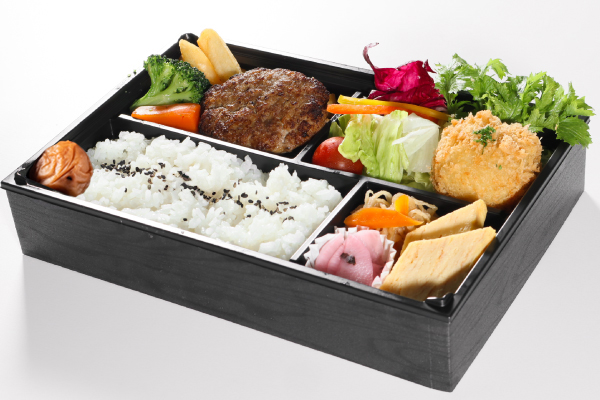 常陸牛ハンバーグとカニクリームコロッケ弁当