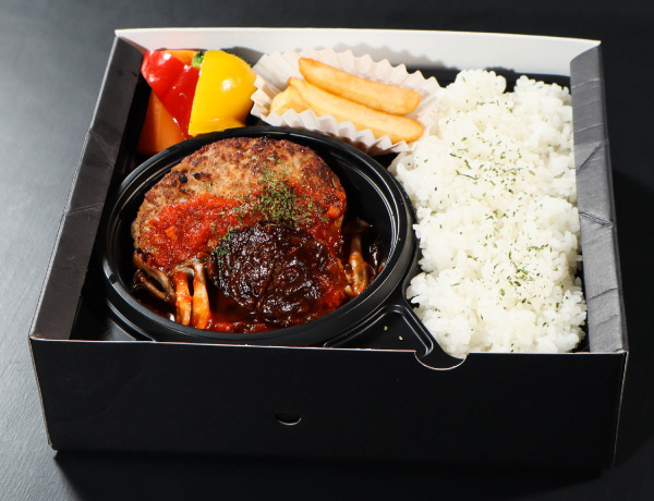 常陸牛ビーフシチューとローズポーク入りハンバーグあったか弁当